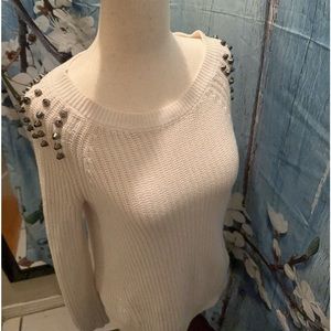 EXPRESS Sweatshirt | Knitted Sweater w/ Studded Shoulders